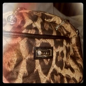 Little cheetah print purse with metal straps